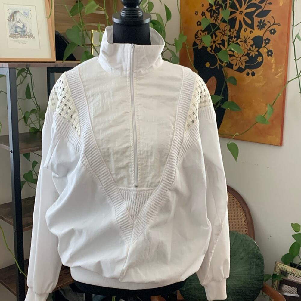 Vintage 80s Great Cavalier St Paul White Nantucket Yachting Pullover 1/2 Zip Top